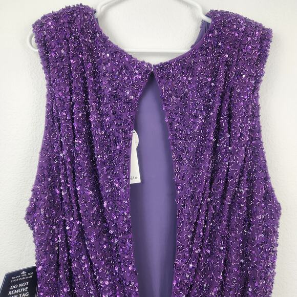Retrofete Berline Sequin Mini Dress Purple Size XL Open Back NWT - Picture 7 of 11